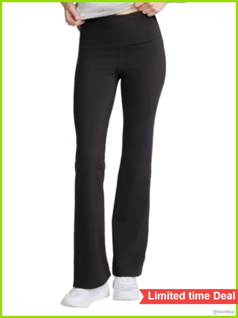 Flared Leggings with Pocket, Moisture Wicking & Anti Odor, Polyester Spandex